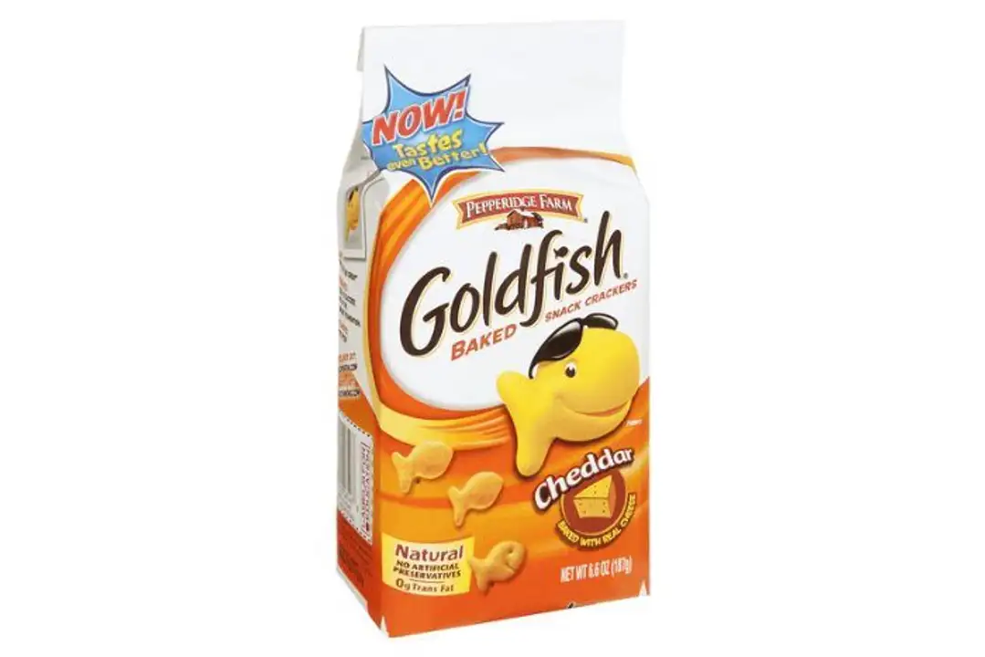 Order Goldfish Baked Snack Crackers, Cheddar - 6.6 Ounces food online from Fligner Market store, Lorain on bringmethat.com