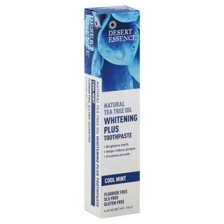 Order Desert Essence Toothpaste, Whitening Plus, Natural Tea Tree Oil, Cool Mint - 6.25 Ounces food online from Whole Foods Co-Op Denfeld store, Duluth on bringmethat.com