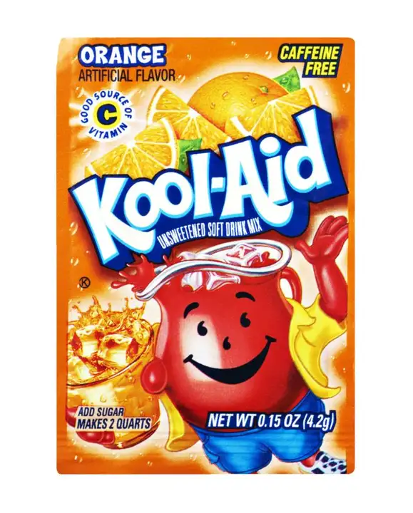 Order Kool Aid Drink Mix, Unsweetened, Orange - 64 Ounces food online from Fligner Market store, Lorain on bringmethat.com