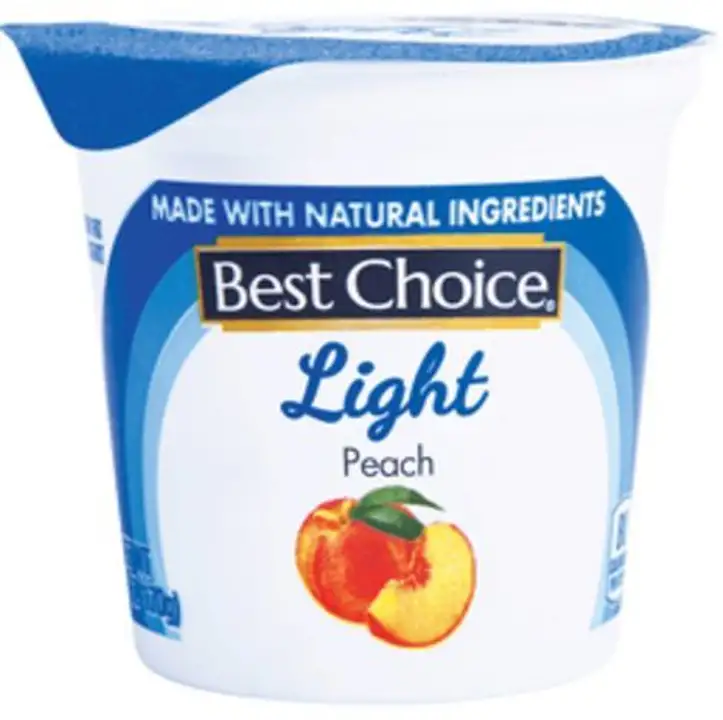 Order Best Choice Light Peach Yogurt - 6 Ounces food online from Fligner Market store, Lorain on bringmethat.com