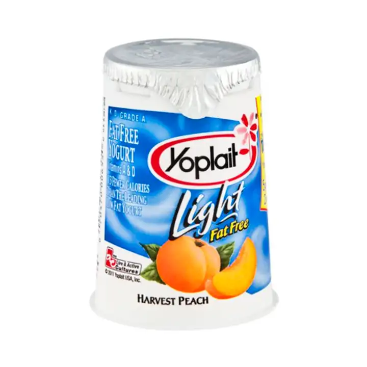 Order Yoplait Light Yogurt, Fat Free, Harvest Peach - 6 Ounces food online from Fligner Market store, Lorain on bringmethat.com