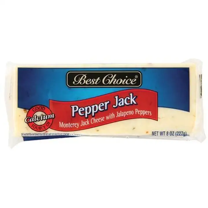 Order Best Choice Pepper Jack Chunk Cheese - 8 Ounces food online from Fligner Market store, Lorain on bringmethat.com