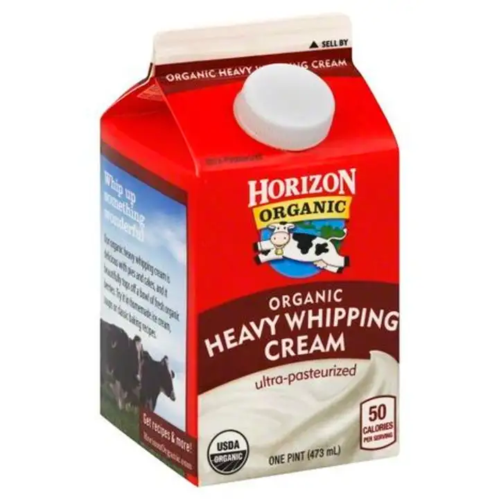 Order Horizon Organic Heavy Whipping Cream, Organic, Ultra-Pasteurized - 16 Ounces food online from Holiday farms store, Roslyn Heights on bringmethat.com