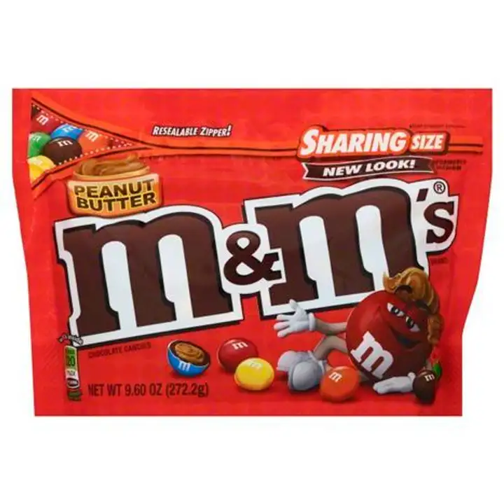 Order M & M Chocolate Candies, Peanut Butter, Sharing Size - 9.6 Ounces food online from Fligner Market store, Lorain on bringmethat.com