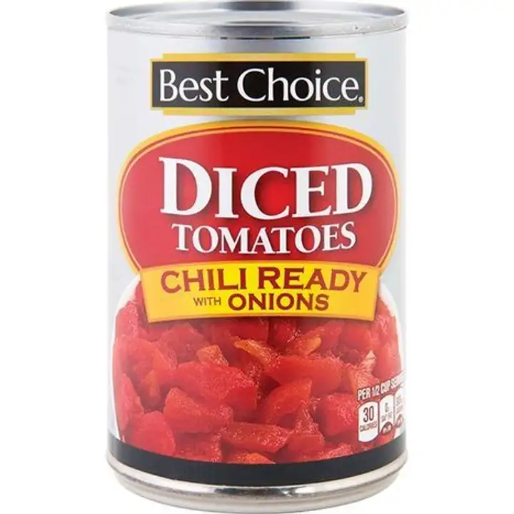 Order Best Choice Diced Tomatoes with Onions for Chili food online from Fligner Market store, Lorain on bringmethat.com