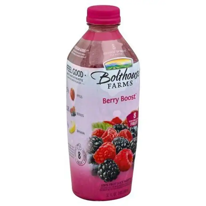 Order Bolthouse Farms 100% Fruit Juice Smoothie, Berry Boost - 33.8 Ounces food online from Novato Harvest Market store, Novato on bringmethat.com
