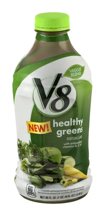 Order V8 Vegetable & Fruit Beverage, Healthy Greens - 46 Ounces food online from Novato Harvest Market store, Novato on bringmethat.com