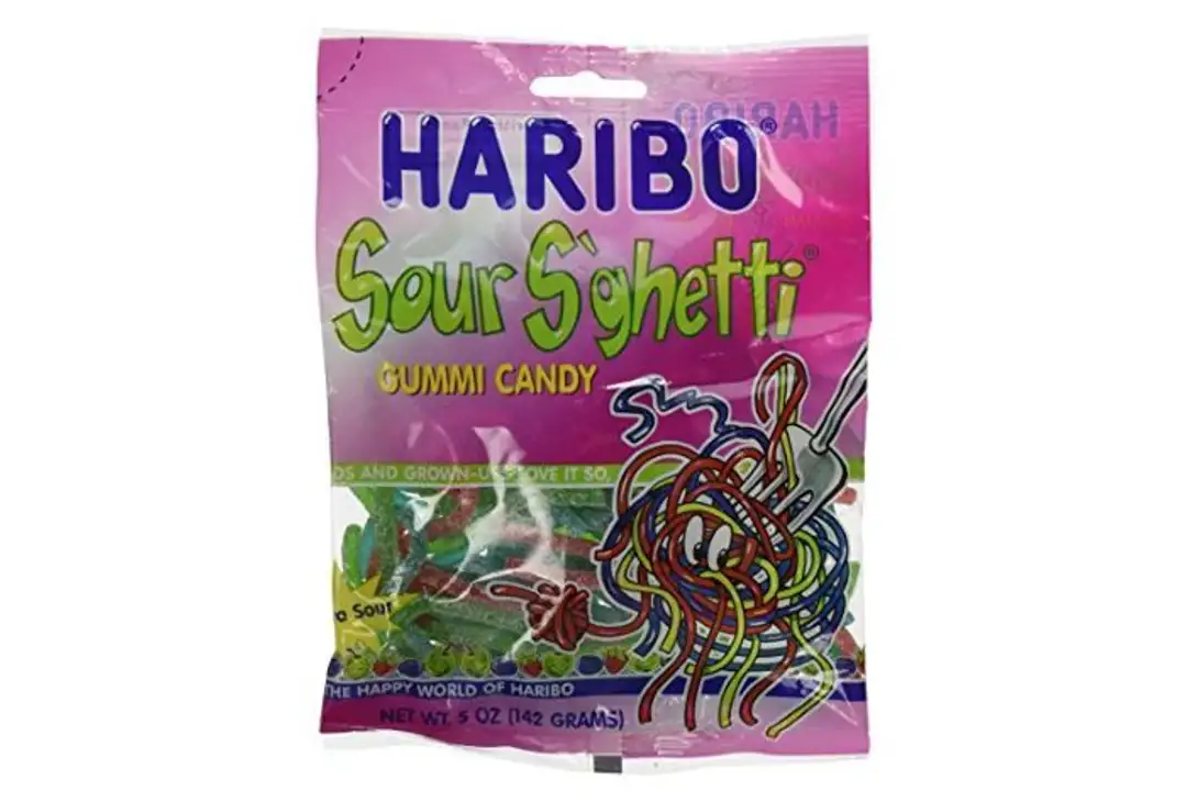 Order Haribo Gummi Candy, Sour S'ghetti - 5 Ounces food online from Holiday farms store, Roslyn Heights on bringmethat.com