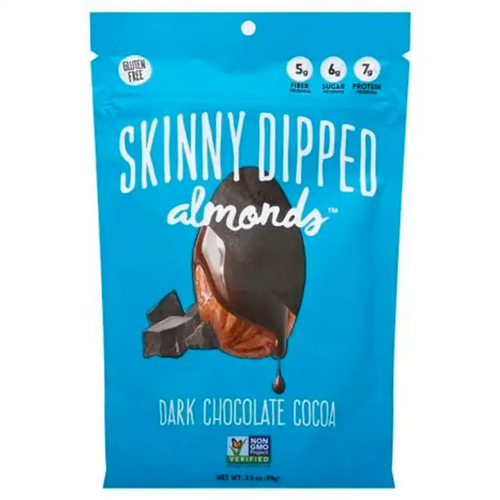 Order Skinny Dipped Almonds, Dark Chocolate Cocoa - 3.5 Ounces food online from Whole Foods Co-Op Denfeld store, Duluth on bringmethat.com