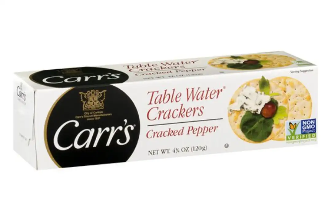 Order Carrs Crackers, Table Water, Cracked Pepper - 4.25 Ounces food online from Novato Harvest Market store, Novato on bringmethat.com