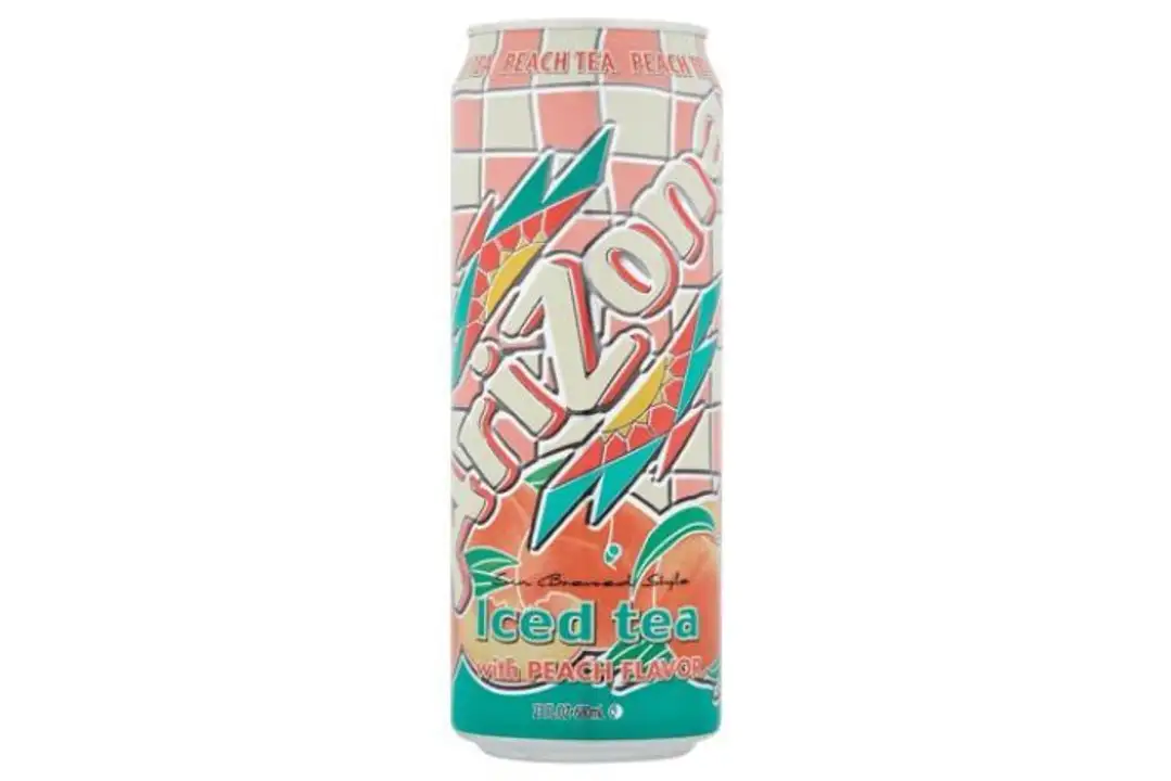 Order Arizona Iced Tea with Peach - 23 Ounces food online from Fligner Market store, Lorain on bringmethat.com