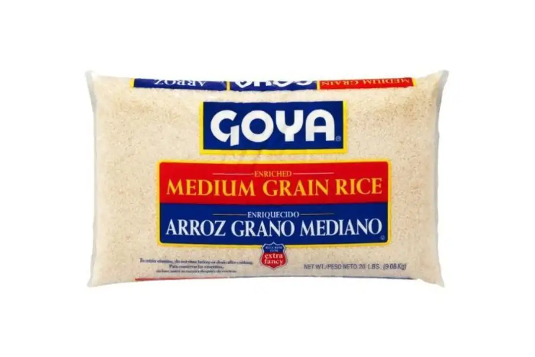 Order Goya Rice, Enriched, Medium Grain - 320 Ounces food online from Fligner Market store, Lorain on bringmethat.com