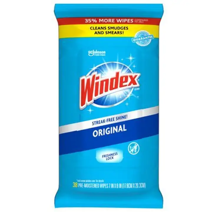 Order Windex Original Glass Clean Wipes - 38 Count food online from Holiday farms store, Roslyn Heights on bringmethat.com