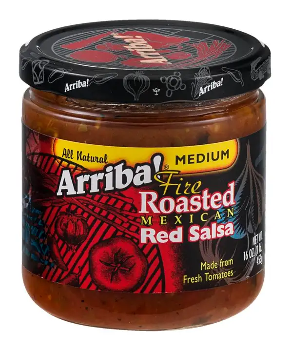 Order Arriba! Salsa, Fire Roasted Mexican Red, Medium - 16 Ounces food online from Novato Harvest Market store, Novato on bringmethat.com