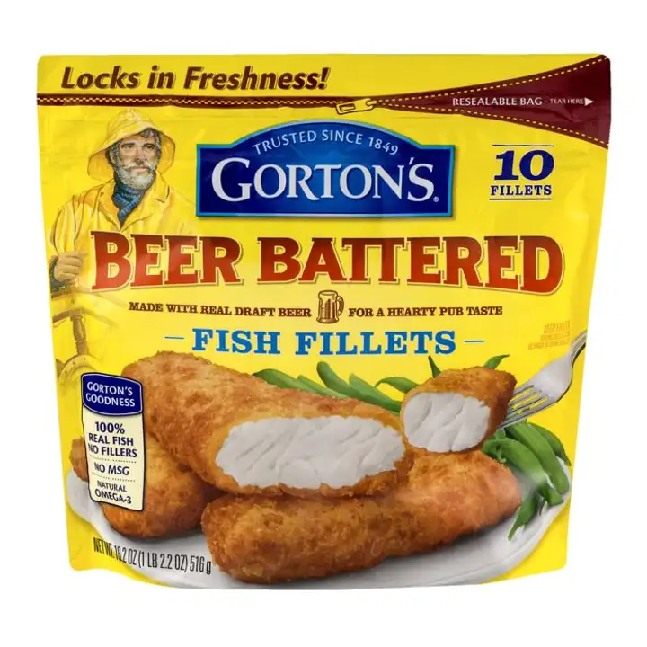 Order Gortons Fish Fillets, Beer Battered - 18.2 Ounces food online from Fligner Market store, Lorain on bringmethat.com