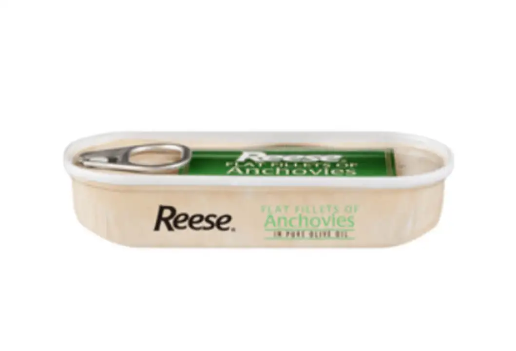 Order Reese Flat Fillets of Anchovies, in Pure Olive Oil - 2 Ounces food online from Fligner Market store, Lorain on bringmethat.com