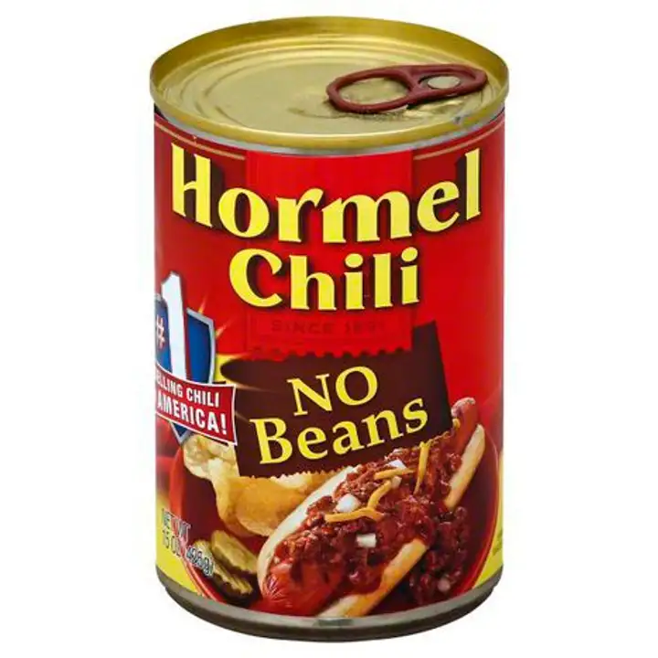 Order Hormel Chili, No Beans - 15 Ounces food online from Fligner Market store, Lorain on bringmethat.com