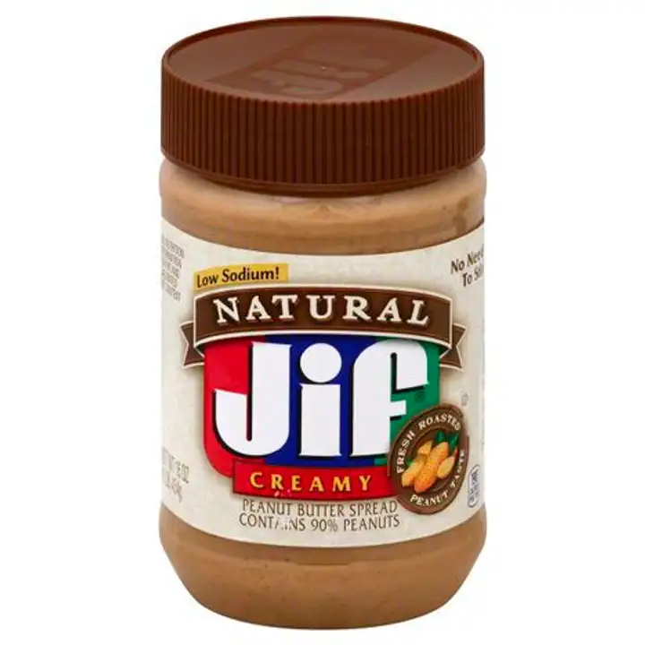 Order Jif Natural Peanut Butter Spread, Creamy - 16 Ounces food online from Fligner Market store, Lorain on bringmethat.com