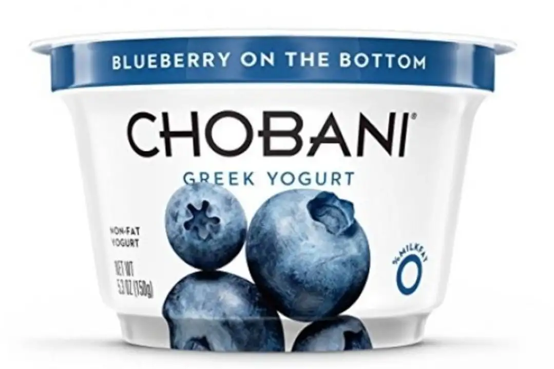 Order Chobani Greek Non-fat Yogurt Blueberry On The Bottom food online from Meats Supreme store, Brooklyn on bringmethat.com