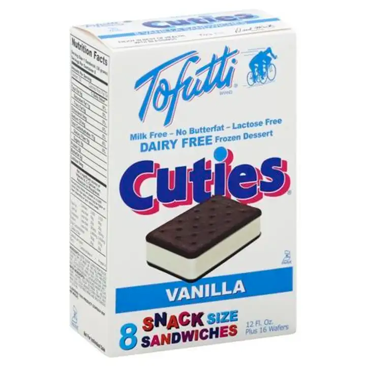 Order Tofutti Cuties Frozen Dessert, Dairy Free, Cuties, Snack Size Sandwiches, Vanilla - 8 Count food online from Holiday farms store, Roslyn Heights on bringmethat.com