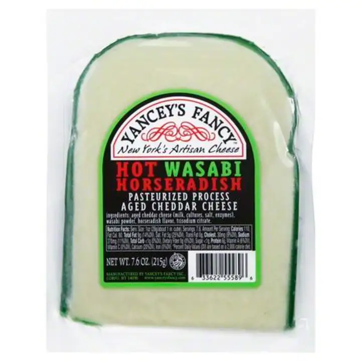 Order Yanceys Fancy Cheese, Hot Wasabi Horseradish - 7.6 Ounces food online from Holiday farms store, Roslyn Heights on bringmethat.com