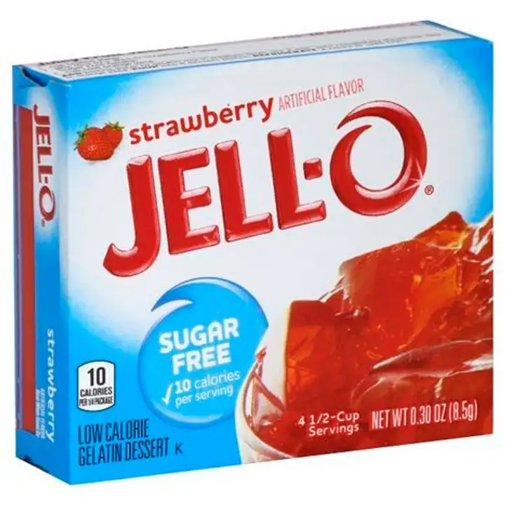 Order Jell O Gelatin Dessert, Low Calorie, Strawberry - 0.3 Ounces food online from Holiday farms store, Roslyn Heights on bringmethat.com