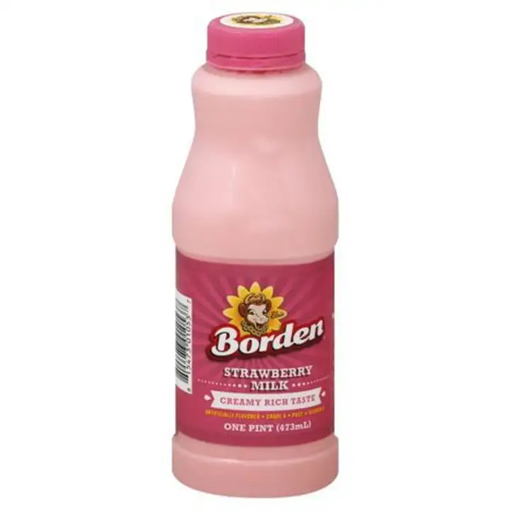 Order Borden Milk, Strawberry - 16 Ounces food online from Fligner Market store, Lorain on bringmethat.com