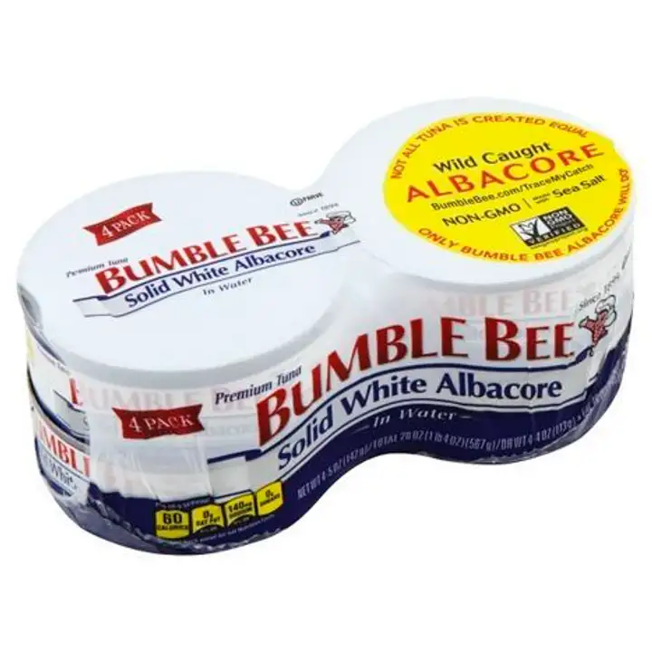 Order Bumble Bee Tuna, Premium, Solid White Albacore, in Water, 4 Pack - 5 Ounces food online from Holiday farms store, Roslyn Heights on bringmethat.com