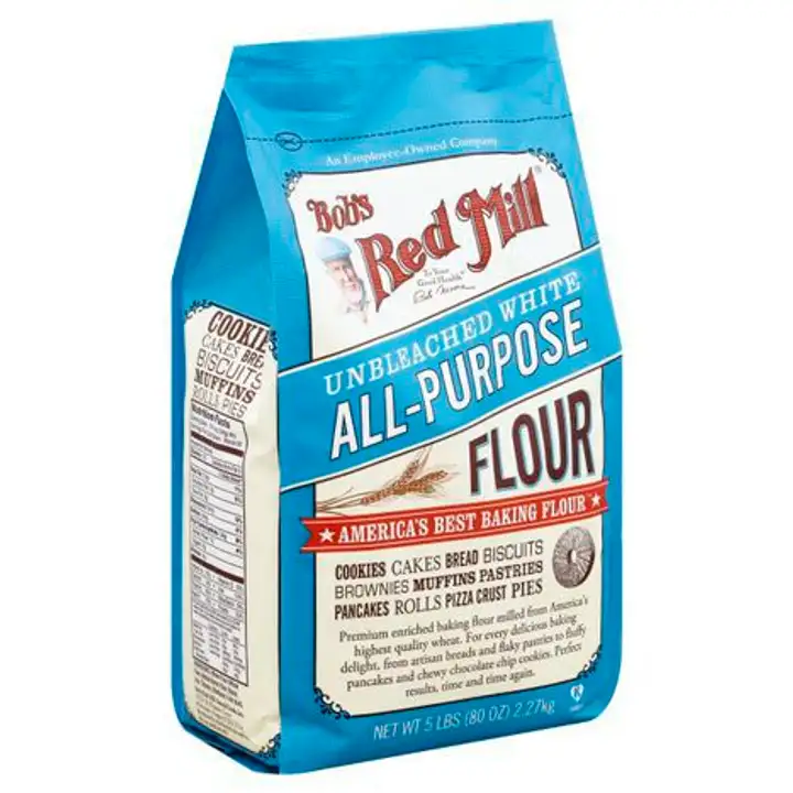 Order Bob's Red Mill Flour, Unbleached White, All-Purpose - 80 Ounces food online from Novato Harvest Market store, Novato on bringmethat.com