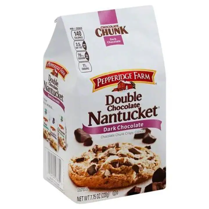 Order Pepperidge Farm Cookies, Double Chocolate Nantucket, Dark Chocolate - 7 Ounces food online from Holiday farms store, Roslyn Heights on bringmethat.com