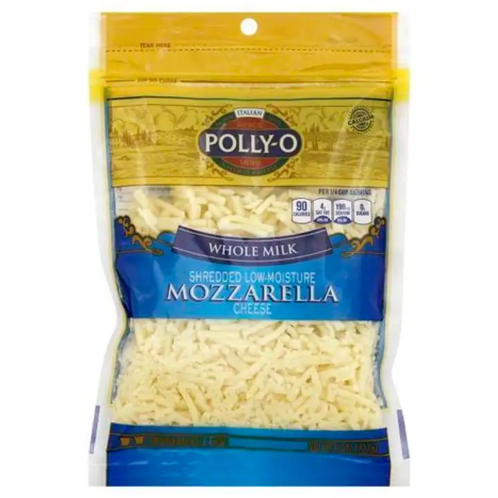 Order Polly O Cheese, Shredded, Low-Moisture, Mozzarella, Whole Milk - 8 Ounces food online from Meats Supreme store, Brooklyn on bringmethat.com