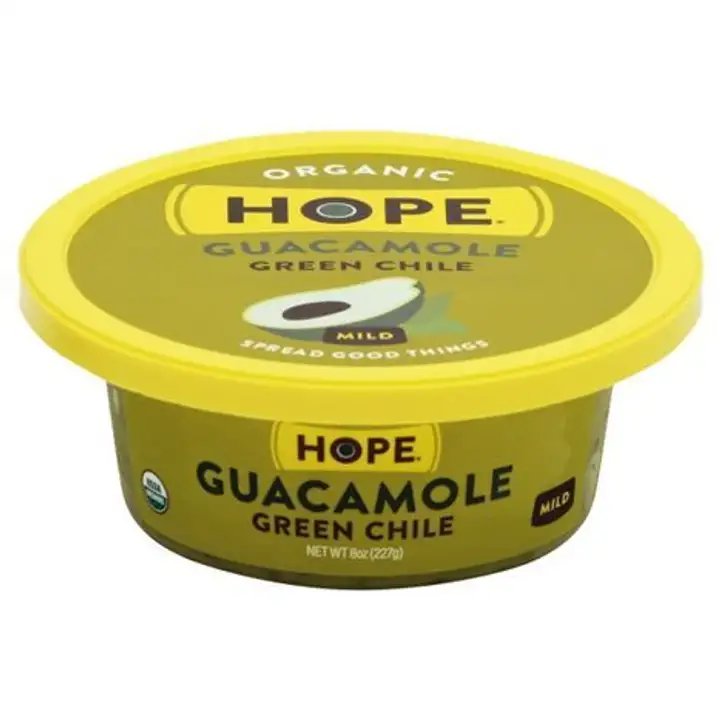 Order Hope Foods Guacamole, Green Chile, Mild - 8 Ounces food online from Whole Foods Co-Op Denfeld store, Duluth on bringmethat.com