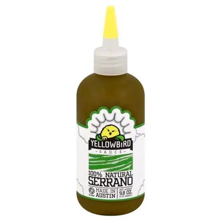 Order Yellowbird Sauce Sauce, Serrano - 9.8 Ounces food online from Whole Foods Co-Op Denfeld store, Duluth on bringmethat.com