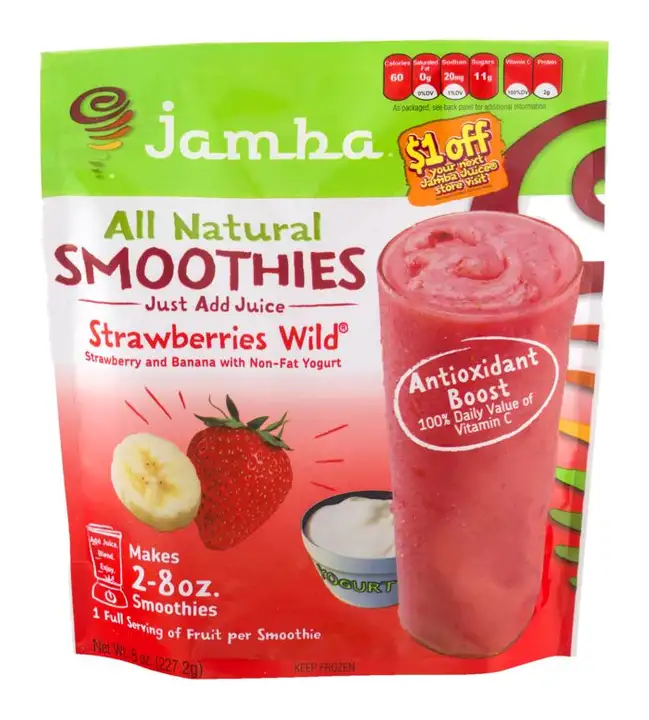 Order Jamba Juice At Home Smoothies, Strawberries Wild - 8 Ounces food online from Novato Harvest Market store, Novato on bringmethat.com