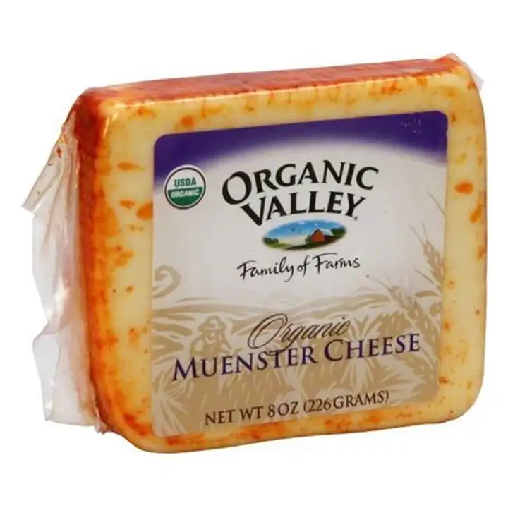 Order Organic Valley Cheese, Muenster - 8 Ounces food online from Whole Foods Co-Op Denfeld store, Duluth on bringmethat.com