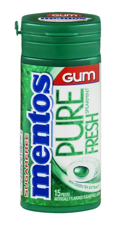 Order Mentos Pure Fresh Gum, Spearmint, with Green Tea Extract - 1.06 Ounces food online from Holiday farms store, Roslyn Heights on bringmethat.com