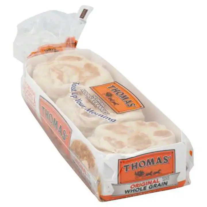 Order Thomas English Muffins, Original, Made With Whole Grain - 12 Ounces food online from Holiday farms store, Roslyn Heights on bringmethat.com