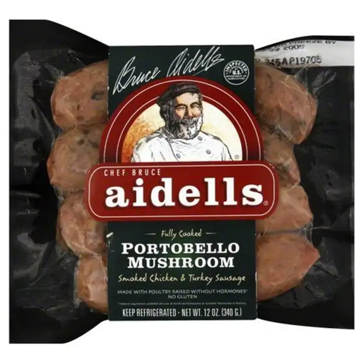 Order Aidells Smoked Sausage, Chicken & Turkey, Portobello Mushroom - 12.6 Ounces food online from Novato Harvest Market store, Novato on bringmethat.com