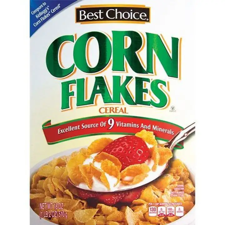 Order Best Choice Corn Flakes - 18 Ounces food online from Fligner Market store, Lorain on bringmethat.com
