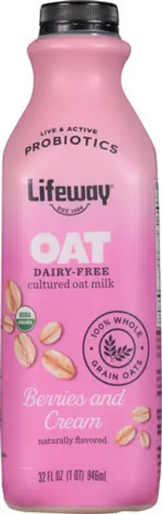 Order Lifeway Cultured Dairy Free Berries and Cream Oat Milk 32 fl oz - 32 Ounces food online from Whole Foods Co-Op Denfeld store, Duluth on bringmethat.com