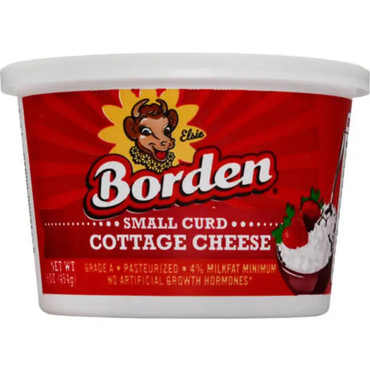 Order Borden Small Curd Cottage Cheese - 16 Ounces food online from Fligner Market store, Lorain on bringmethat.com