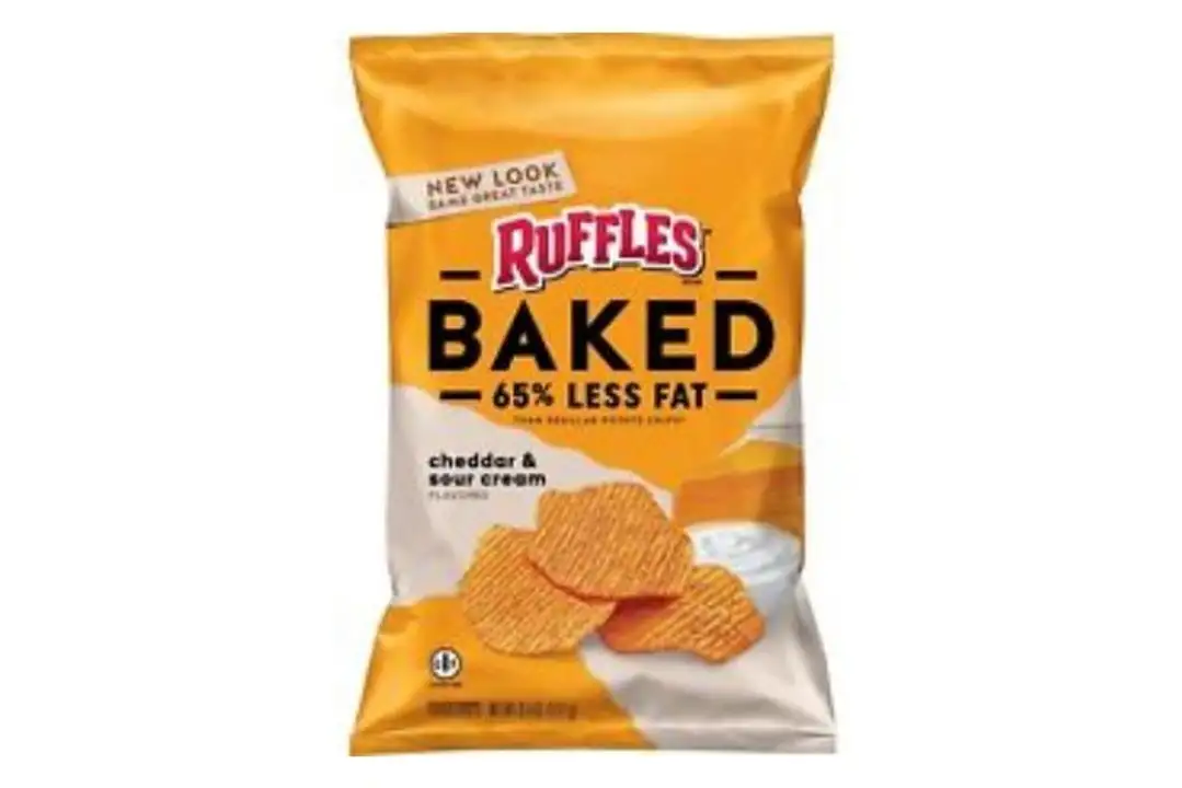 Order Ruffles Potato Chips, Cheddar & Sour Cream Flavored, Baked - 6.25 Ounces food online from Novato Harvest Market store, Novato on bringmethat.com