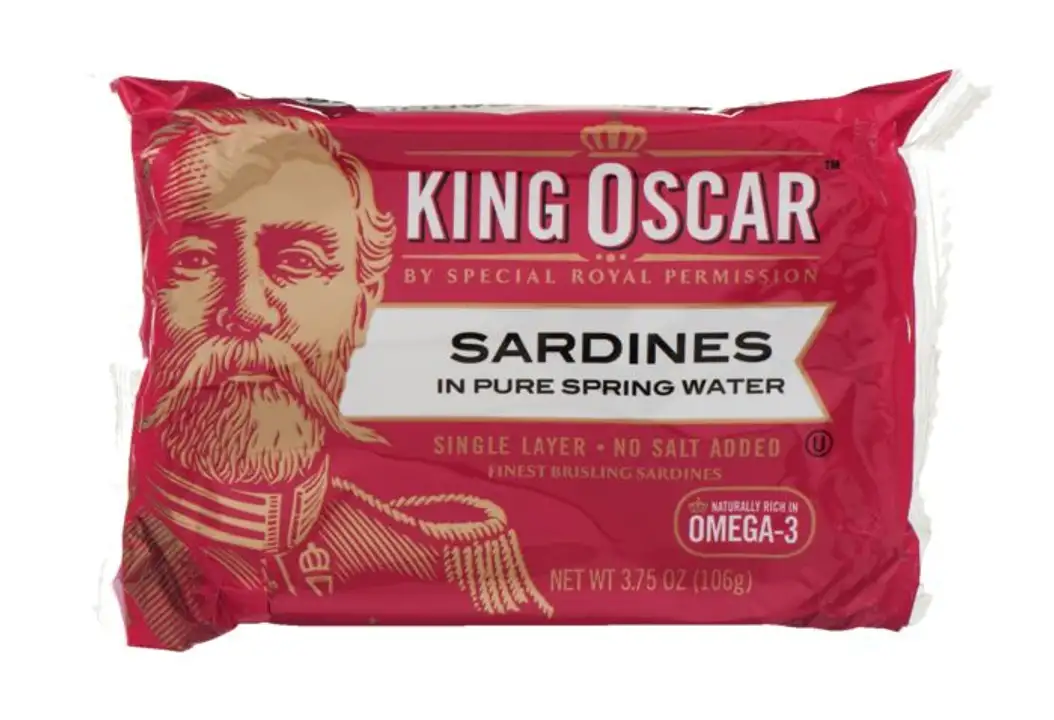 Order King Oscar Sardines, in Pure Spring Water, Single Layer - 3 Ounces food online from Holiday farms store, Roslyn Heights on bringmethat.com