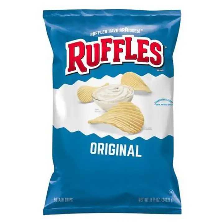 Order RUFFLES Potato Chips, Original - 8.5 Ounces food online from Holiday farms store, Roslyn Heights on bringmethat.com