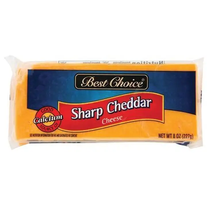 Order Best Choice Sharp Cheddar Cheese Chunk - 8 Ounces food online from Fligner Market store, Lorain on bringmethat.com