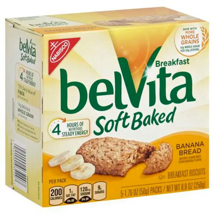 Order BelVita Soft Baked Breakfast Biscuits, Banana Bread - 8.8 Ounces food online from Holiday farms store, Roslyn Heights on bringmethat.com