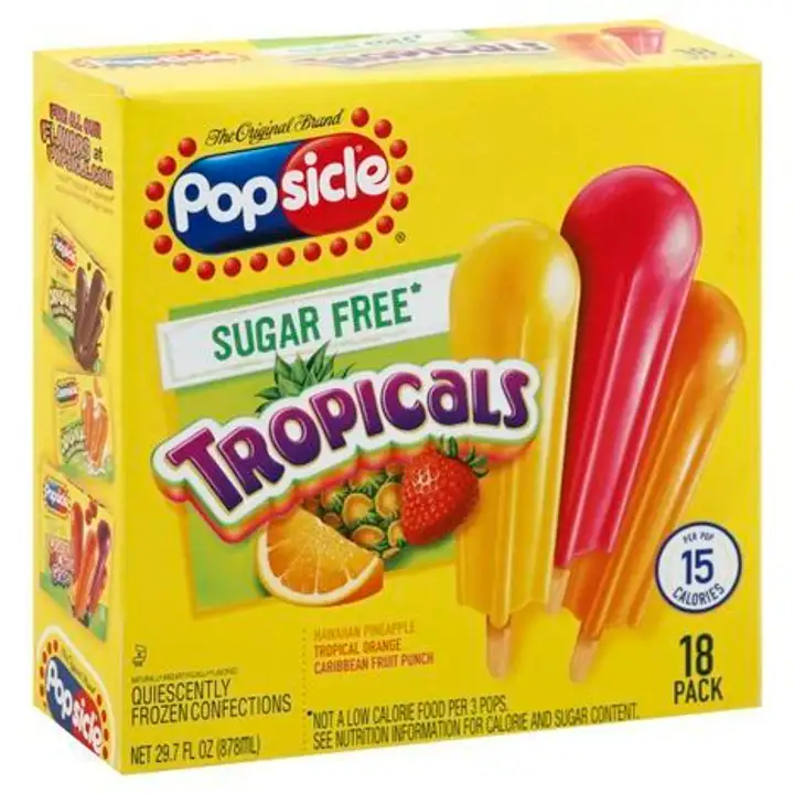 Order Popsicle Ice Pops, Sugar Free, Tropicals, 18 Pack food online from Holiday farms store, Roslyn Heights on bringmethat.com