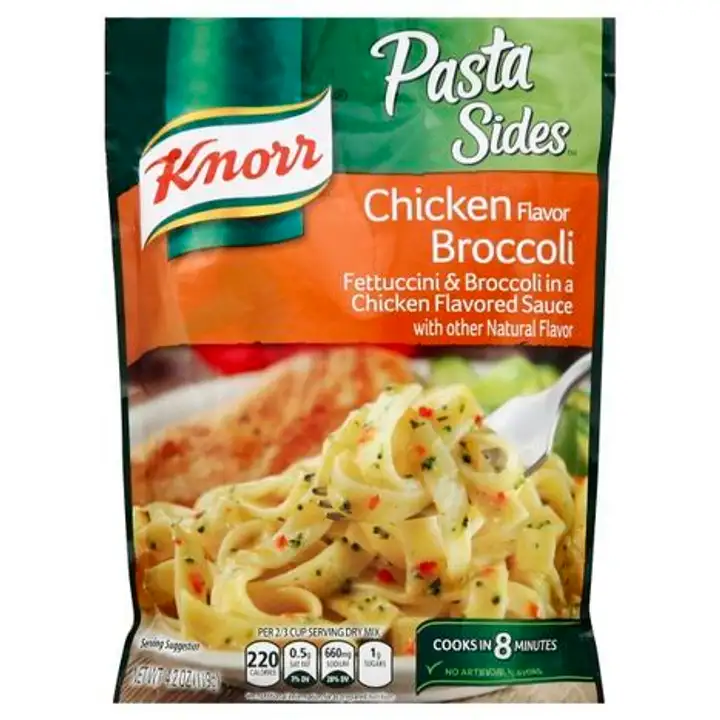 Order Knorr Pasta Sides Fettuccini & Broccoli, Chicken Flavor Broccoli - 4.2 Ounces food online from Fligner Market store, Lorain on bringmethat.com