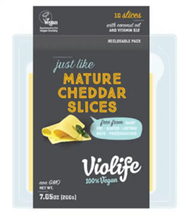 Order Violife Cheddar, 100% Vegan, Slices - 7.05 Ounces food online from Whole Foods Co-Op Denfeld store, Duluth on bringmethat.com