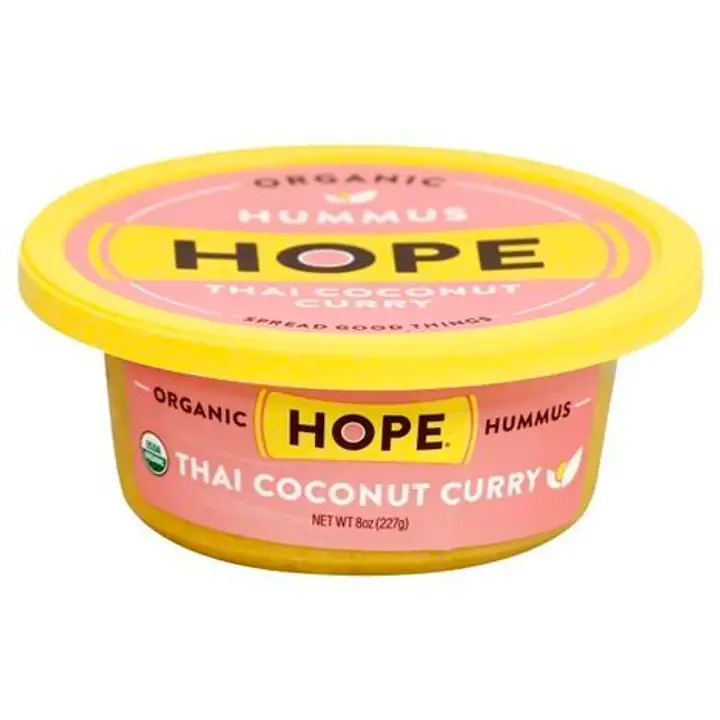 Order Hope Foods Hummus, Organic, Thai Coconut Curry - 8 Ounces food online from Whole Foods Co-Op Denfeld store, Duluth on bringmethat.com